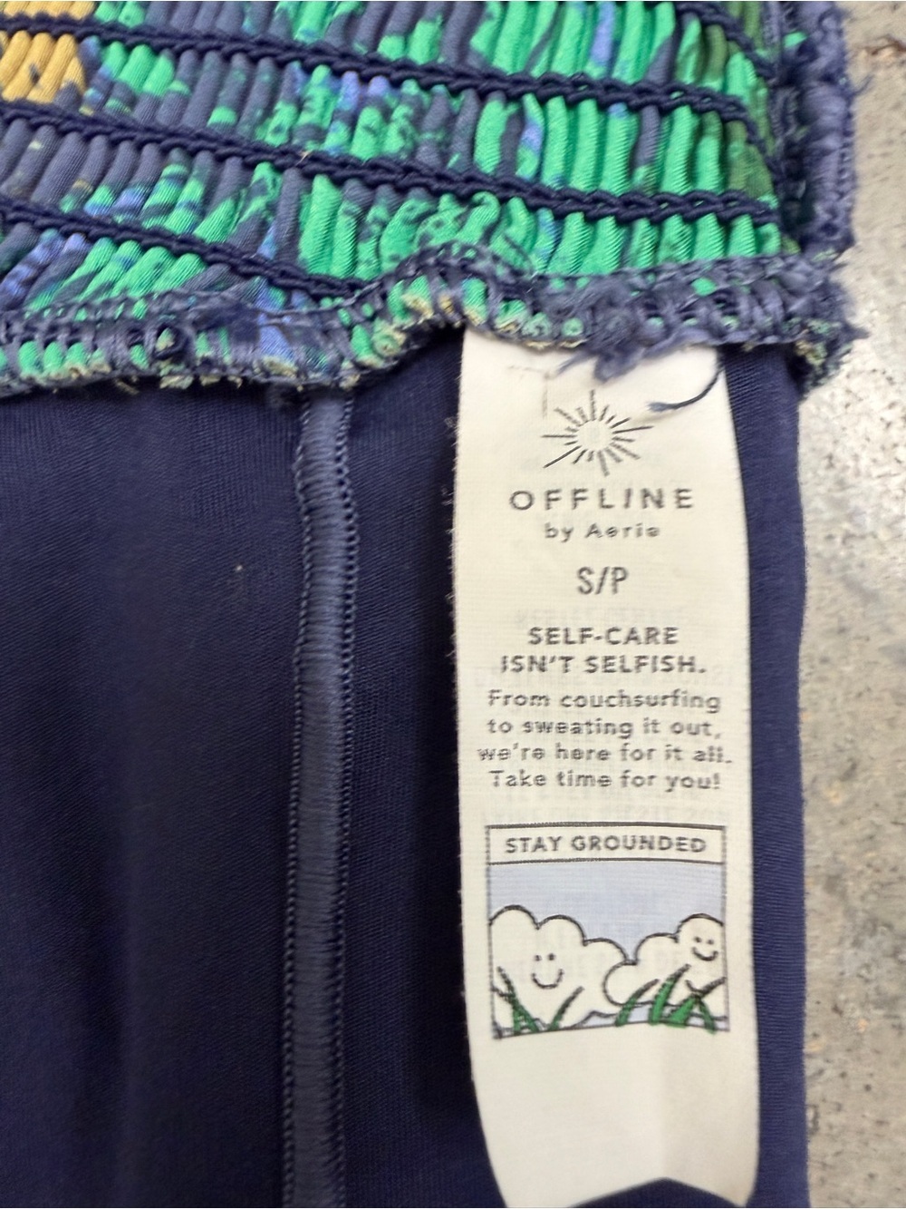 aerie offline Tropical Floral Smocked Waist Shorts - Green, Blue & Yellow - Picture 5 of 6